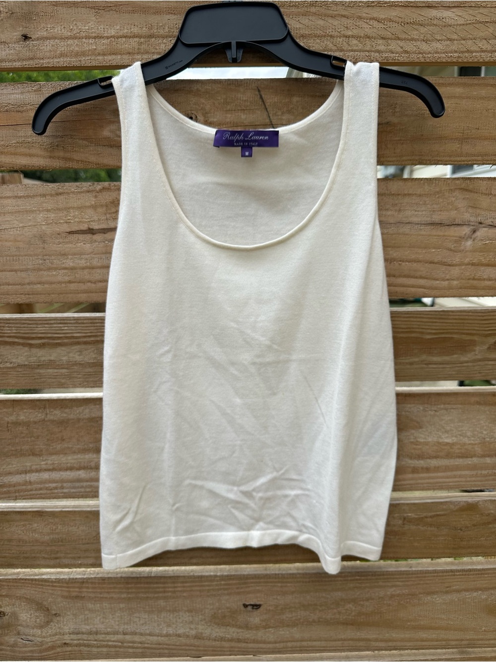 Ralph Lauren Purple Label 100% Cashmere Tank Top Ivory Cream Italy Luxury M